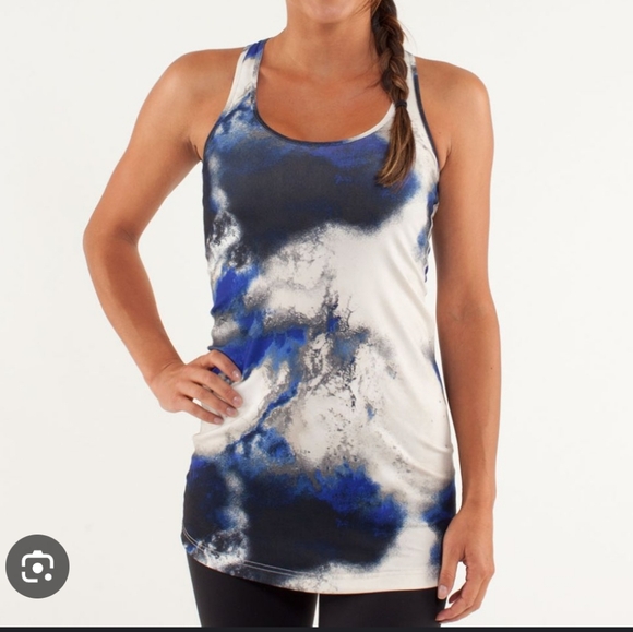Lululemon extra long cool racerback CRB tank top milky way multi pattern - Picture 5 of 6